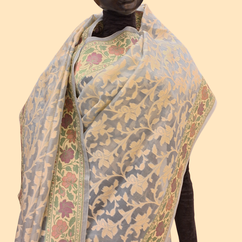 Grey Chanderi Benarasi