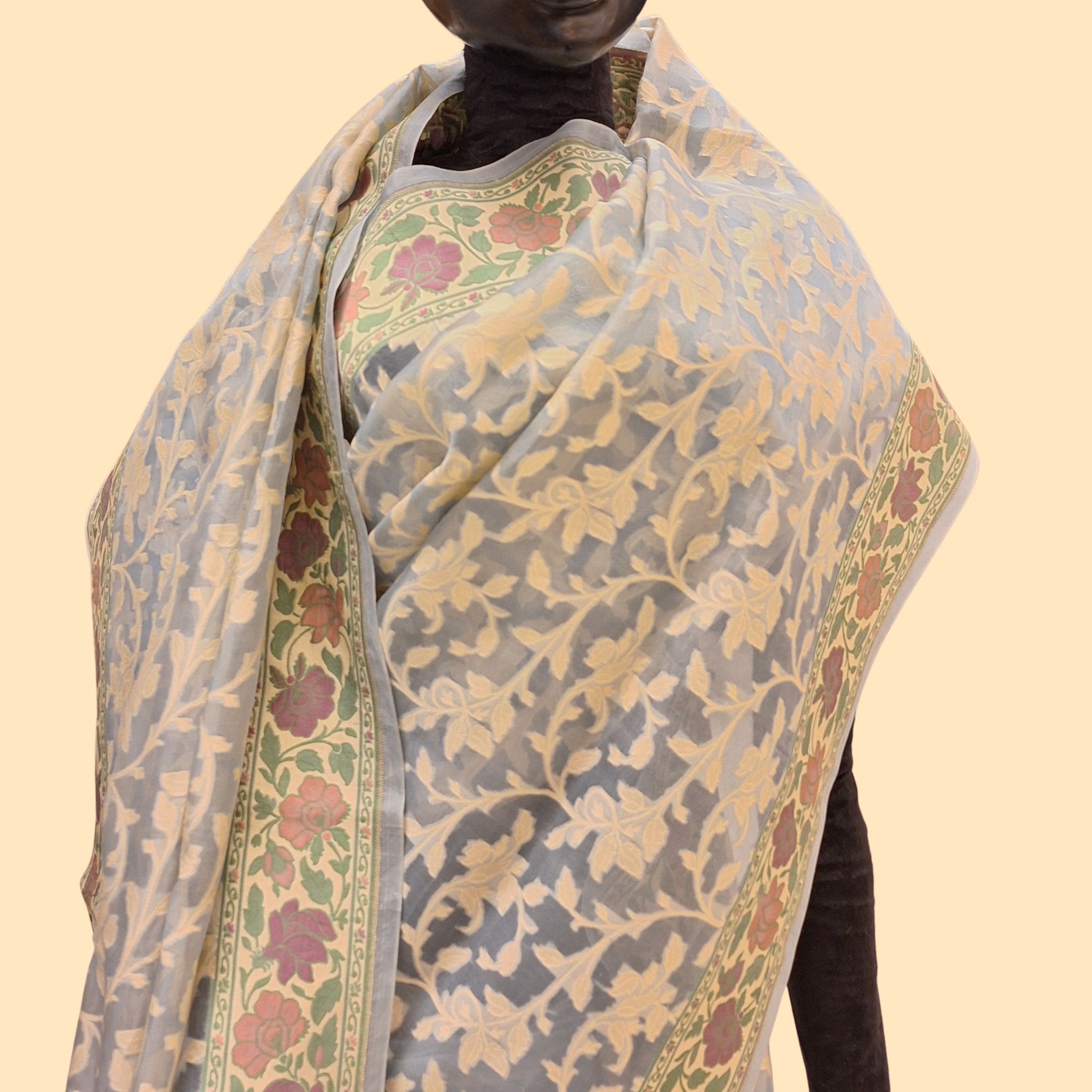 Grey Chanderi Benarasi