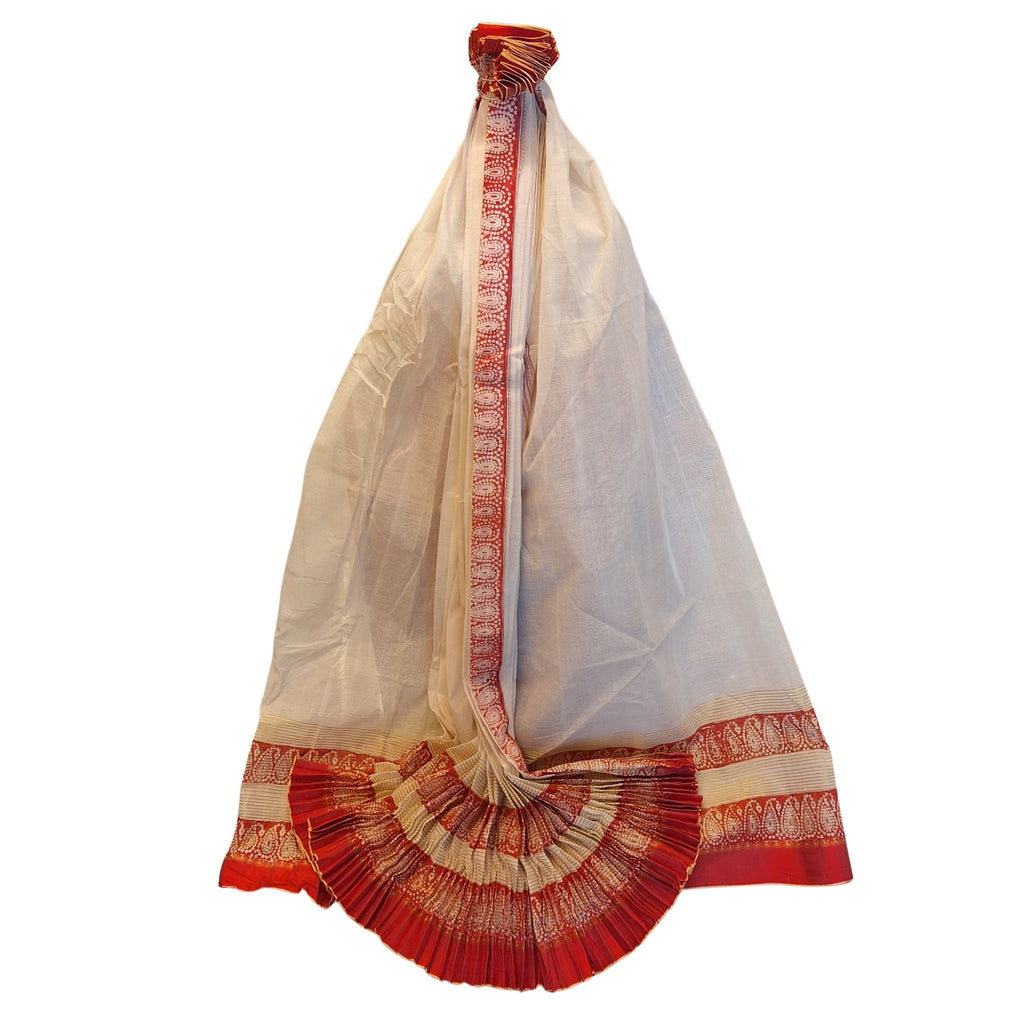 White Cotton Printed Dhoti