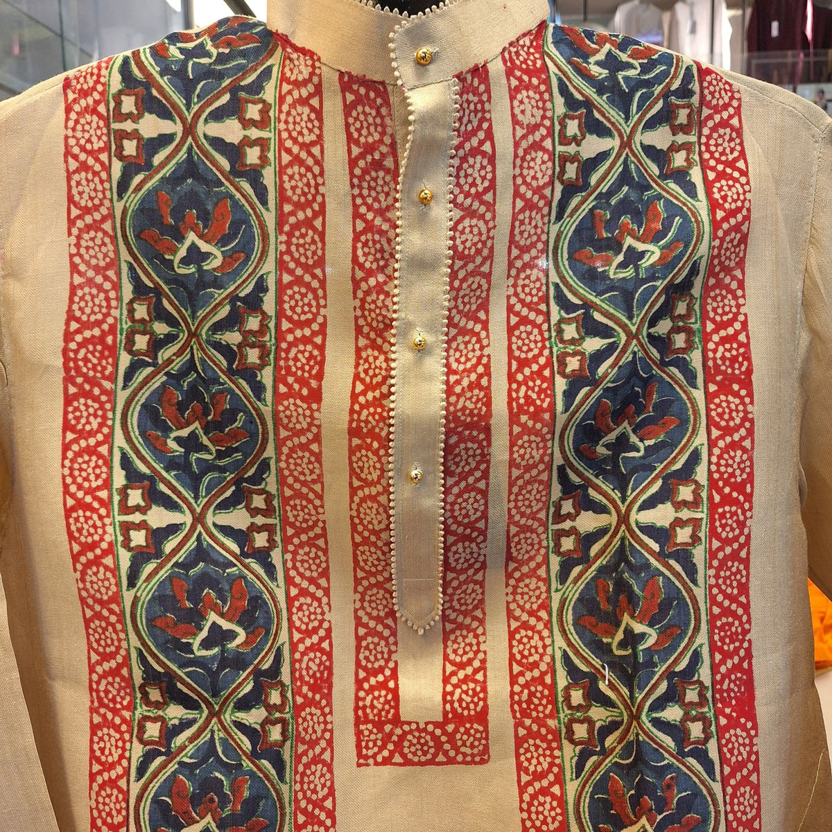 Printed Tussar Men's Kurta