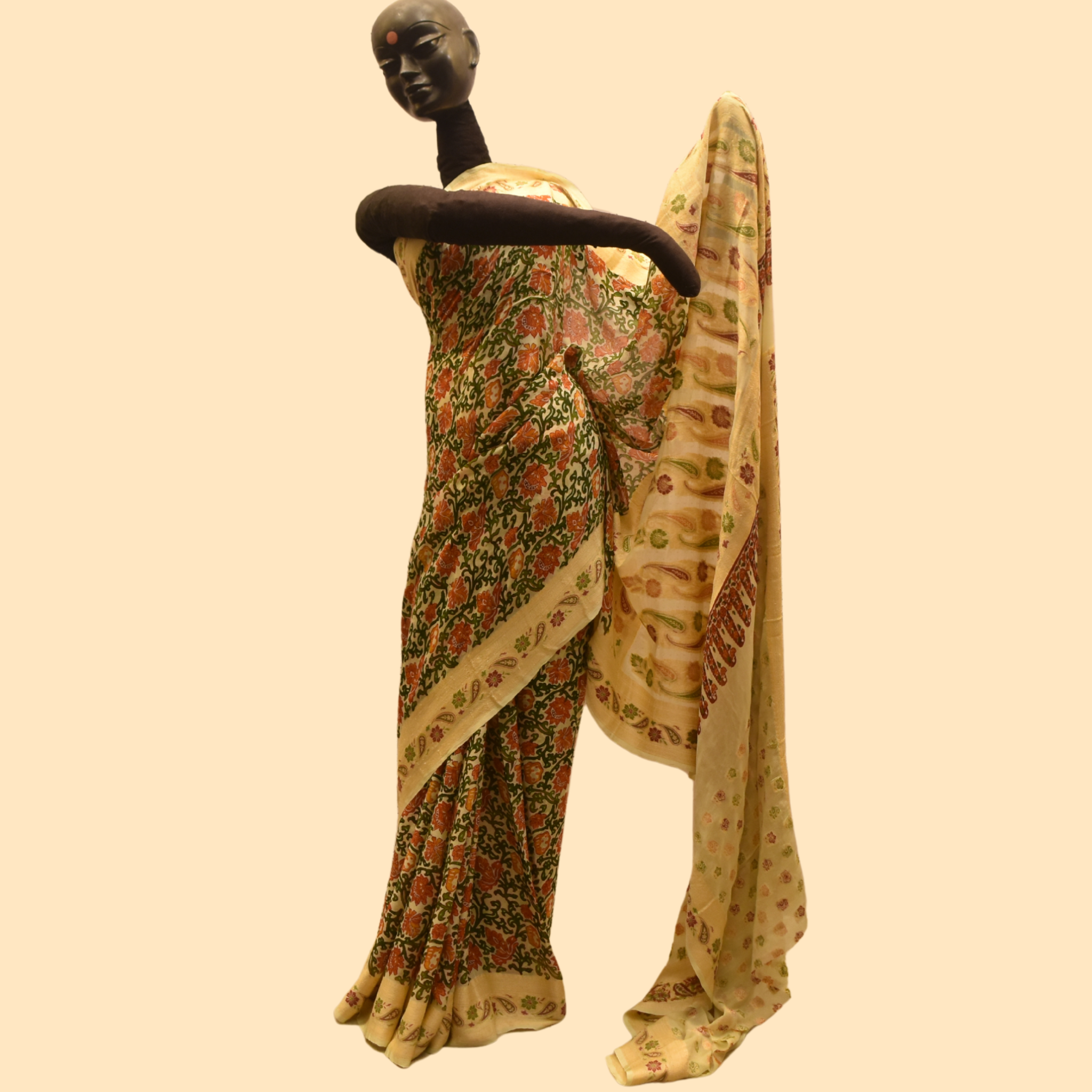 Floral Printed Chiffon Benarasi