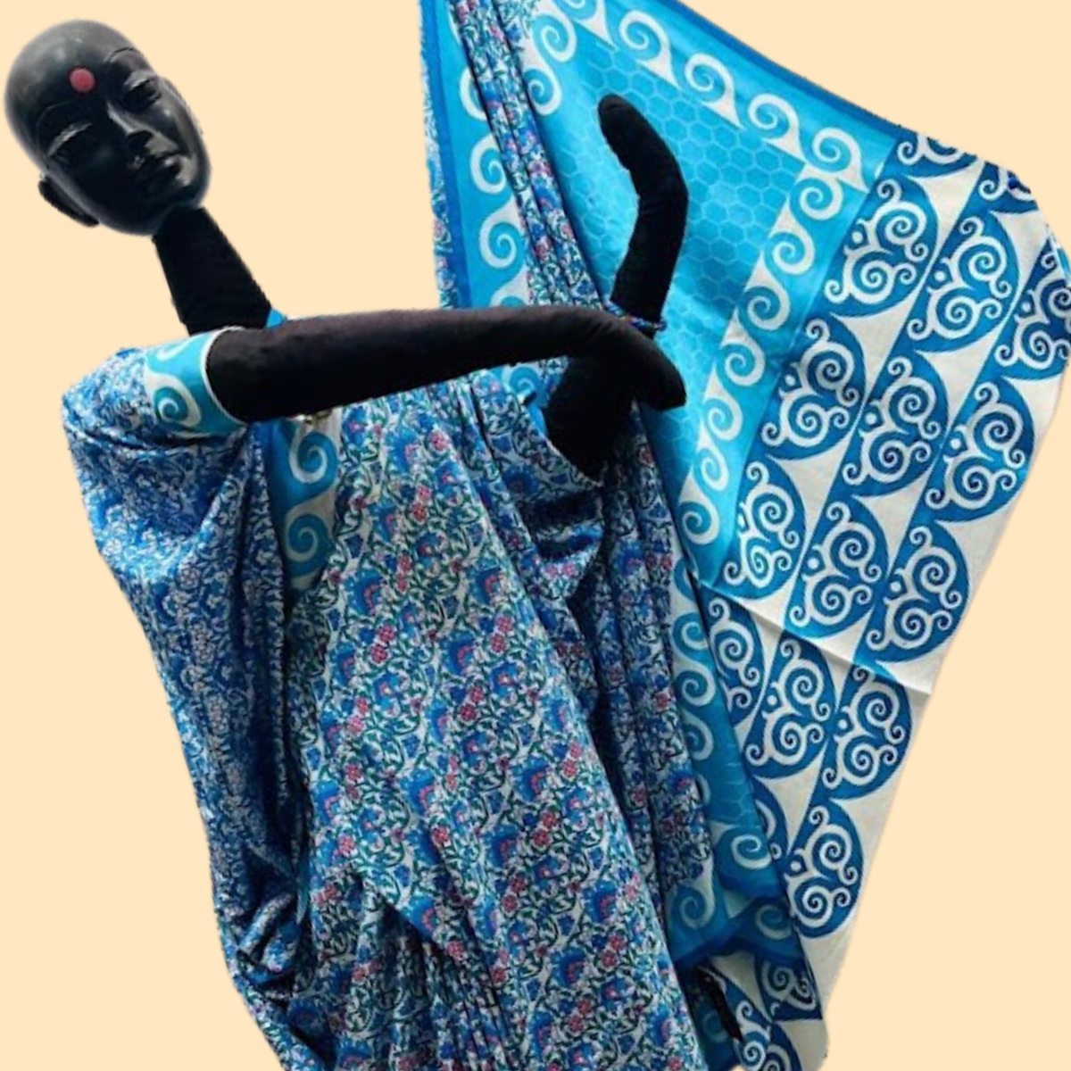 Turquoise Katan Silk Benarasi Saree