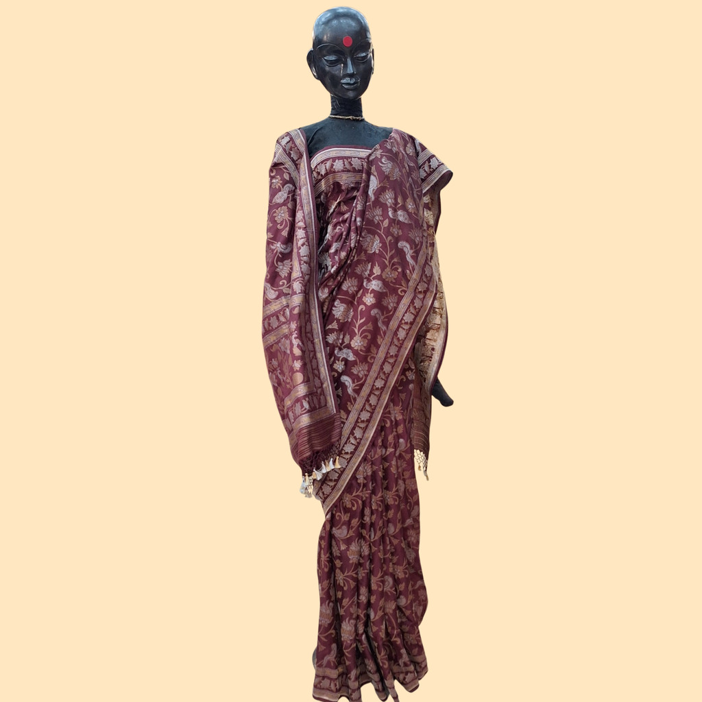 Brown Shikargah Katan Benarasi