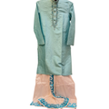 Turquoise Blue Men's Silk Kurta