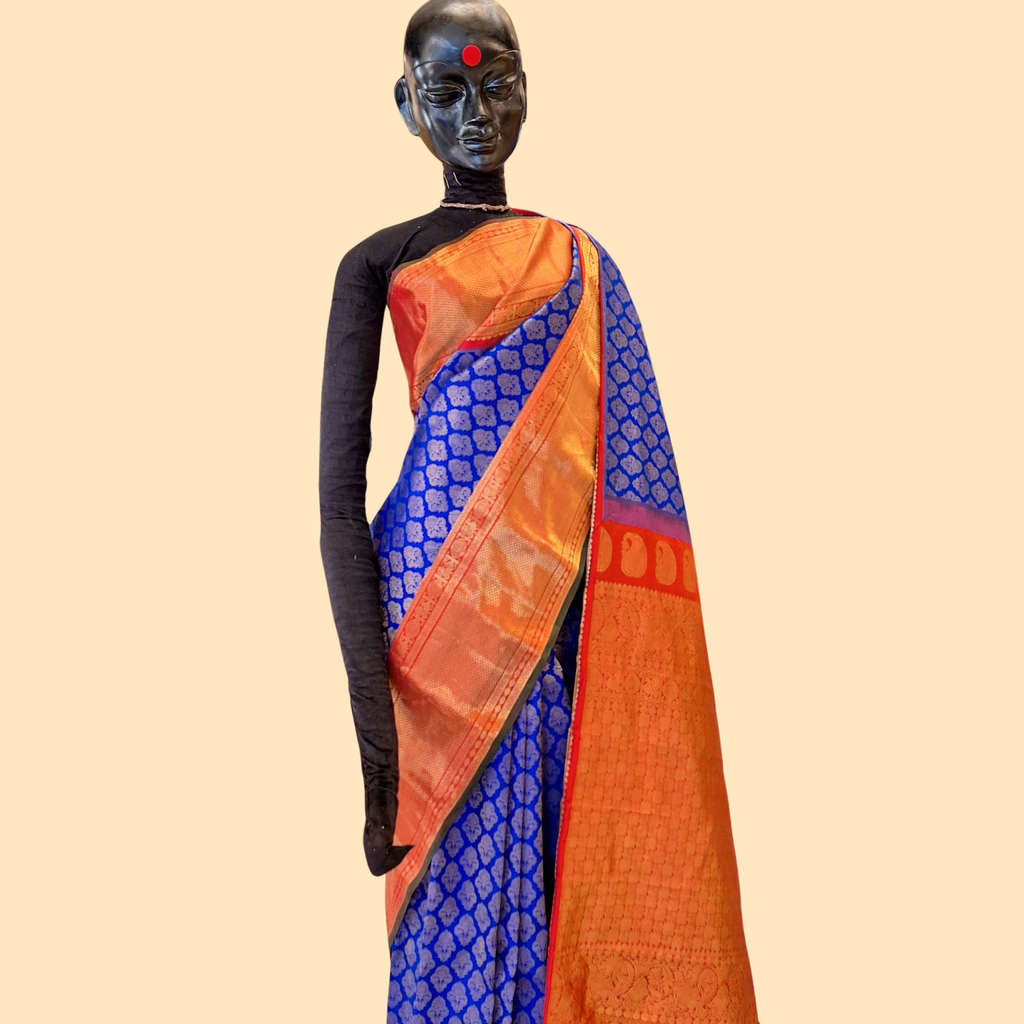 Blue Gadwal Saree