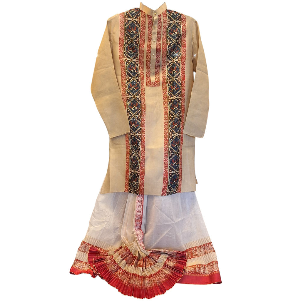 Printed Tussar Men's Kurta