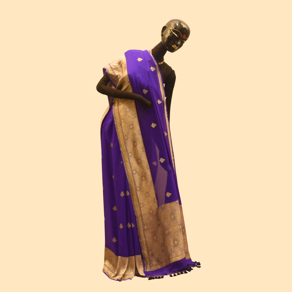 Purple Chiffon Benarasi