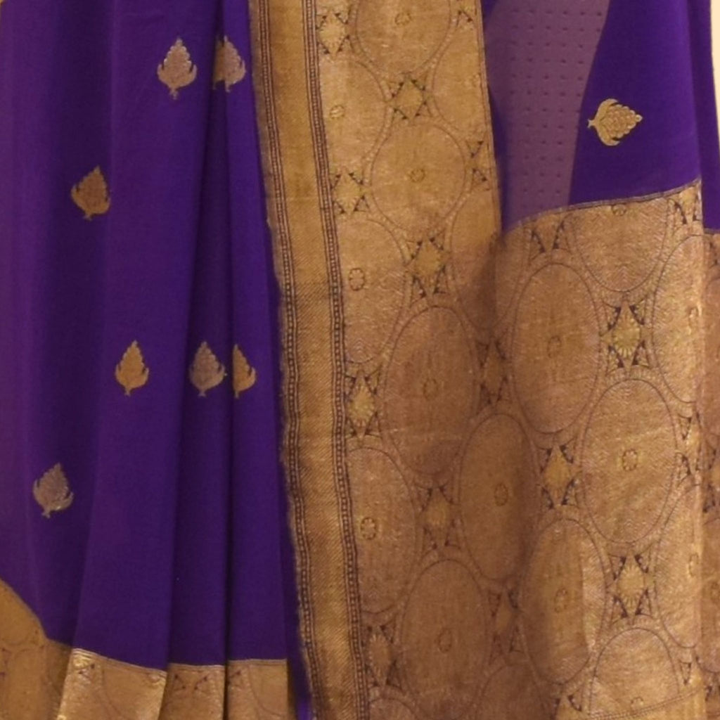 Purple Chiffon Benarasi