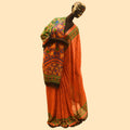 Orange Printed Chiffon Saree