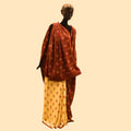 Printed Crepe Saree half-and-half style