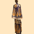 White Printed Silk Saree with Kalkas