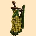 Green Ikkat Printed Silk Saree