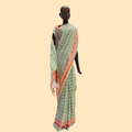 Light-green Printed Satin Silk Saree