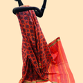 Brick Red Dhaniakhali Bengali Cotton Saree