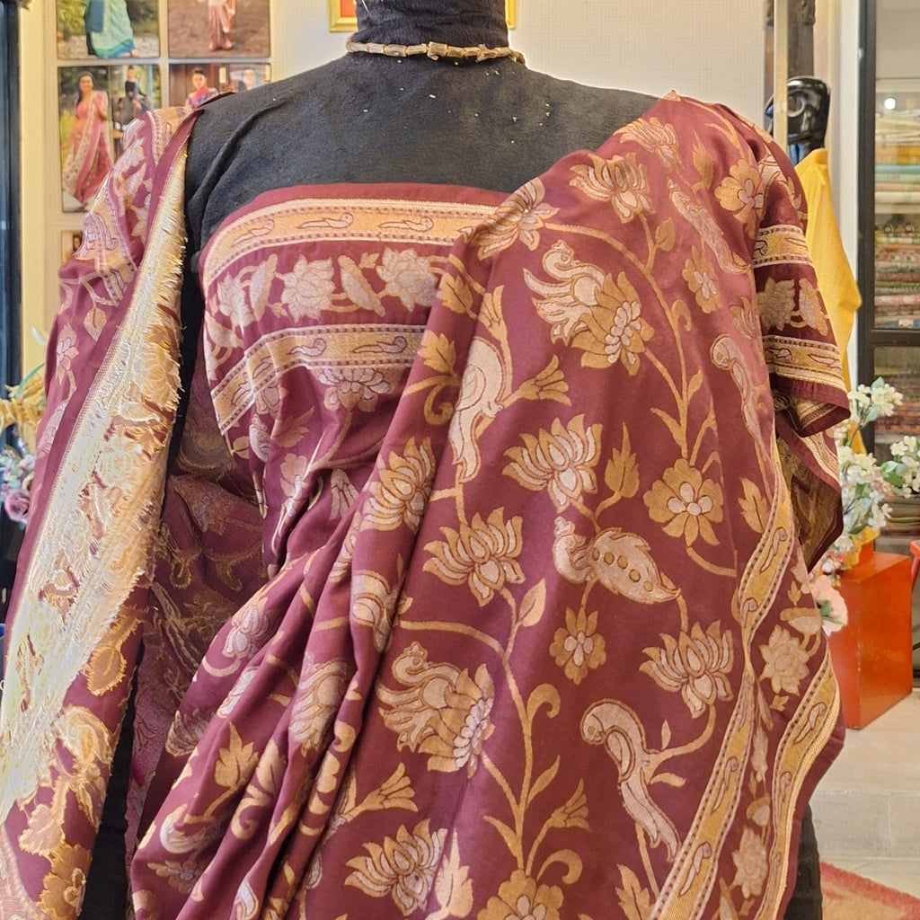 Brown Shikargah Katan Benarasi