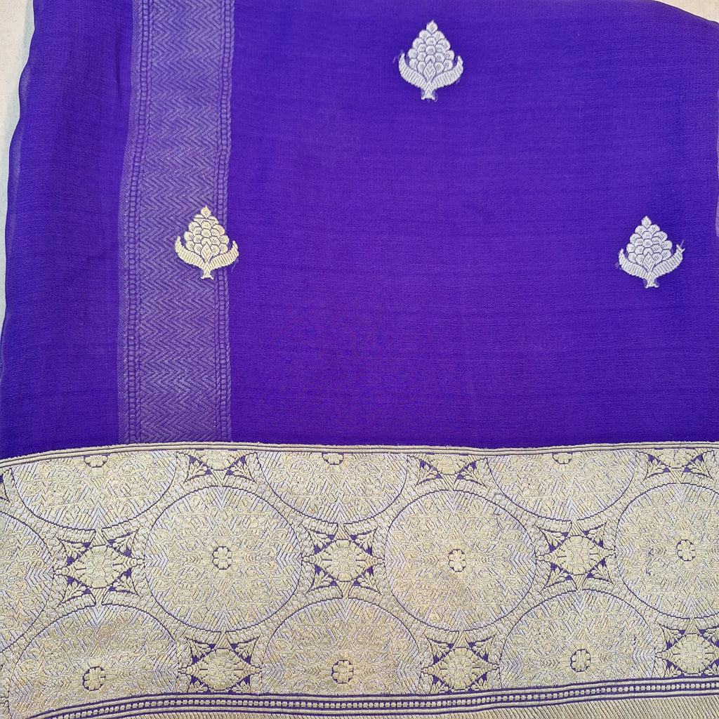 Purple Chiffon Benarasi