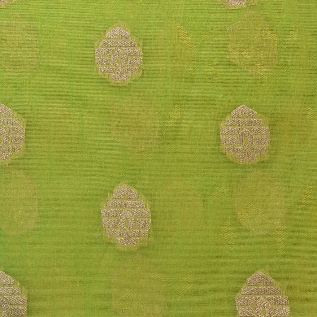 Lime Green Kora Silk Benarasi