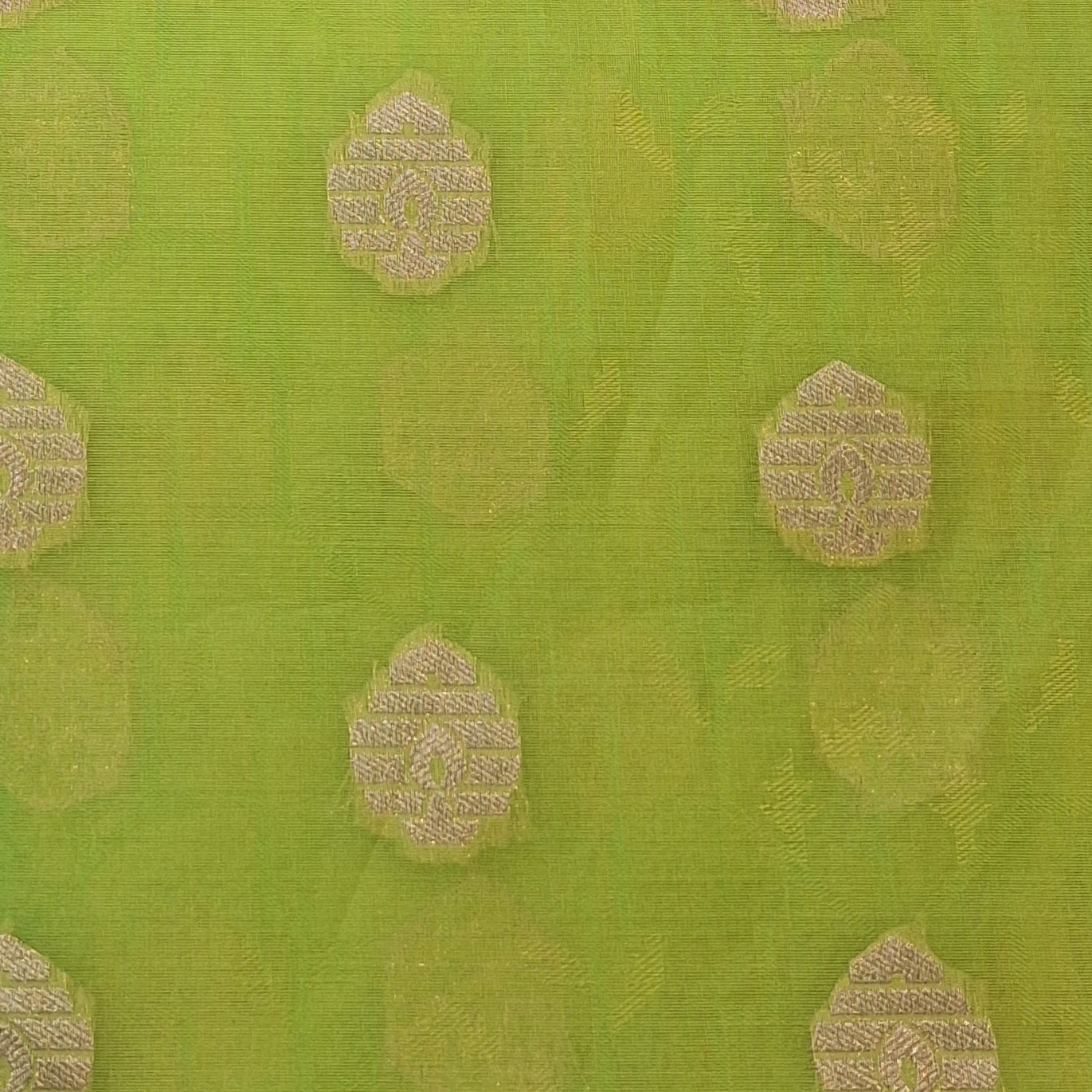 Lime Green Kora Silk Benarasi