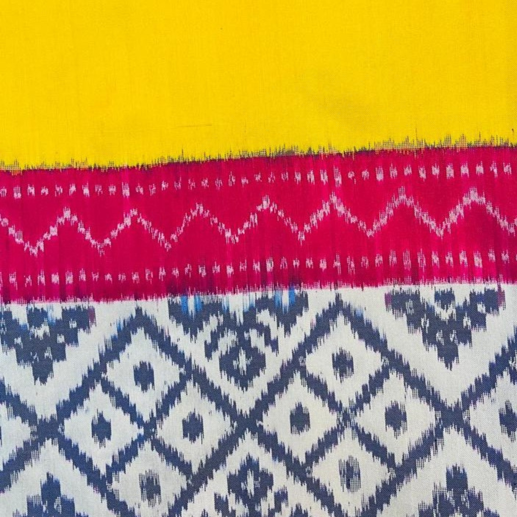 Bright Yellow Ikkat Saree